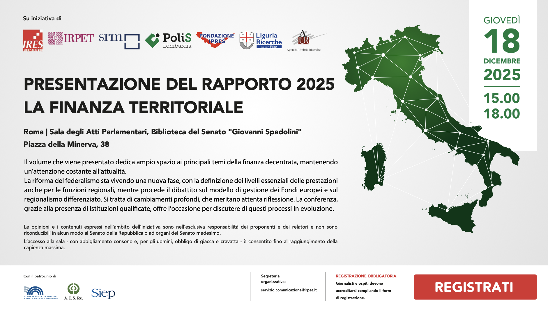Presentazione del Rapporto 2025 sulla Finanza Territoriale